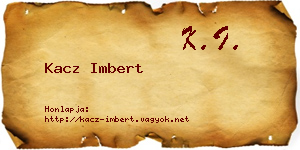Kacz Imbert névjegykártya
